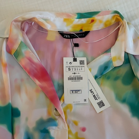 ZARA TIE DYE BUTTON UP NWT - Picture 4 of 4
